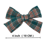 Lianfudai 2 PCS 4 inches Plaid Festive Accessories Tartan Bow Hair Clips Scottish Bow Barrettes for Kids Baby Girls