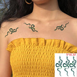 Lianfudai Waterproof Temporary Tattoo Sticker Totem Small Lovely Snake Animal Fake Tatto Flash Tatoo  Hand Leg Arm Back for Men Women