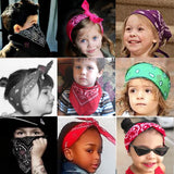 Lianfudai  Fashion Women Bandana Scarf Girls Kids Punk Square Bandanas Headwear Bohemian Head Scarf Headbands Hair Accessories