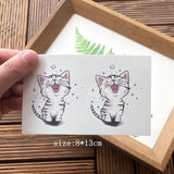 Lianfudai Tatoo Waterproof Cat Japanese Cute Pet Arm Semi Permanent Tattoo Cat Animal Funny Tattoo Sticker Temporary Tattoos for Men Women