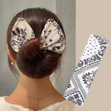 Lianfudai New Fashion Bun Hair Bands Women Summer Knotted Wire Headband Print Hairpin Braider Maker Easy To Use DIY Hair Accessories