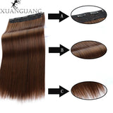 Lianfudai Synthetic Curly Hair 24 Inches 5 Clip-on Hair Extension Wig Wavy Hairstyle Natural Curly Hair Straight Hair Women