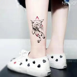 Lianfudai Tatoo Waterproof Cat Japanese Cute Pet Arm Semi Permanent Tattoo Cat Animal Funny Tattoo Sticker Temporary Tattoos for Men Women