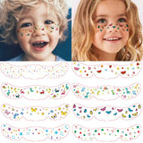 Lianfudai New Face Temporary Tattoos For Kids Cartoon Butterfly Fruit Dinosaur Face Freckle Tattoo Stickers for Girls Boys Makeup Party