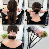 Lianfudai DIY Woman Flower Donuts Twist Headband Magic Hair Bun Maker Hairstyle Tool Pearl Hair Maker Tools Hair Accessories