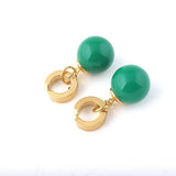 Lianfudai Potara earrings Cosplay Charm Earrings Yellow And Green Round Eardrop Earrings Jewelry For Women Girls Lovely Gift