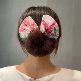 Lianfudai New Fashion Bun Hair Bands Women Summer Knotted Wire Headband Print Hairpin Braider Maker Easy To Use DIY Hair Accessories