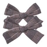 Lianfudai 2 PCS 4 inches Plaid Festive Accessories Tartan Bow Hair Clips Scottish Bow Barrettes for Kids Baby Girls