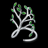 Lianfudai - Ladies Retro Tree of Life Plant Ring Fashion Personality Drop Oil Leaf Ring Jewelry Anniversary Gift