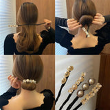 Lianfudai DIY Woman Flower Donuts Twist Headband Magic Hair Bun Maker Hairstyle Tool Pearl Hair Maker Tools Hair Accessories