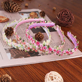 Lianfudai Boho Chic Daisy Girls Headbands Women Solid Embroidery Flower Hair Bands Kids Candy Chrysanthemum Headwear Hair Accessories