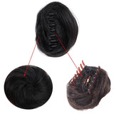 Lianfudai Synthetic Elastic Hair Scrunchie Chignon Donut Roller Bun Wig Curly Clip in Hair Ponytails Extensions Many colors