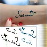 Lianfudai Waterproof Temporary Tattoo Sticker English Letter Words Arrow Fashion Pattern Flash Tatoo Fake Tatto for Women Men