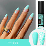 Lianfudai 5ML Colorful Reflective Glitter Liner Gel Polish Sparkling Painting Nail Polish Semi Permanent UV Gel Lines French Nail