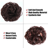 Lianfudai Synthetic Elastic Hair Scrunchie Chignon Donut Roller Bun Wig Curly Clip in Hair Ponytails Extensions Many colors