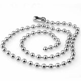 Lianfudai 8mm/10mm/12mm Punk Cool Stainless Steel Ball Chain Necklace Choker Jewelry for Women or Men 7inch-40inch