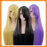 Lianfudai Cosplay Wig 100cm Long Straight Synthetic Wigs for Women Heat Resistance Hair Blonde Green Yellow Pink Anime Costume Wigs