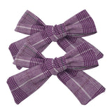 Lianfudai 2 PCS 4 inches Plaid Festive Accessories Tartan Bow Hair Clips Scottish Bow Barrettes for Kids Baby Girls