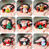 Lianfudai 2/6Pc Christmas Elk Elastic Hair Bands Rubber Hair Rope Ties Girls Hair Accessories Hair Scrunchie Ponytail Holder Gum Headwear