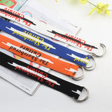 Lianfudai Fashion Canvas Belt Harajuku Letter Printed Women Men Student Jeans Long Belts Double D Ring buckle white Waistband Z30