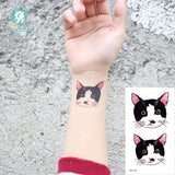 Lianfudai 1Pcs Small Panda Waterproof Temporary Tattoos Black Snake Cat Fox Tattoo Stickers Body Art Fake Taty Cute Tattoos For Men Women