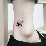 Lianfudai 1Pcs Small Panda Waterproof Temporary Tattoos Black Snake Cat Fox Tattoo Stickers Body Art Fake Taty Cute Tattoos For Men Women