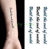 Lianfudai Waterproof Temporary Tattoo Sticker English Letter Words Arrow Fashion Pattern Flash Tatoo Fake Tatto for Women Men