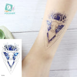 Lianfudai 1Pcs Small Panda Waterproof Temporary Tattoos Black Snake Cat Fox Tattoo Stickers Body Art Fake Taty Cute Tattoos For Men Women