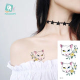 Lianfudai 1Pcs Small Panda Waterproof Temporary Tattoos Black Snake Cat Fox Tattoo Stickers Body Art Fake Taty Cute Tattoos For Men Women