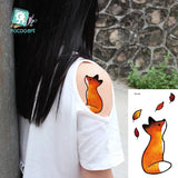 Lianfudai 1Pcs Small Panda Waterproof Temporary Tattoos Black Snake Cat Fox Tattoo Stickers Body Art Fake Taty Cute Tattoos For Men Women