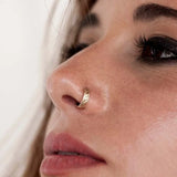 Lianfudai New Arrival Copper Small Nose Rings Gold Color Body Clips Hoop for Women Men Cartilage Piercing Jewelry