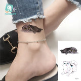 Lianfudai 1Pcs Small Panda Waterproof Temporary Tattoos Black Snake Cat Fox Tattoo Stickers Body Art Fake Taty Cute Tattoos For Men Women