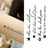 Lianfudai Waterproof Temporary Tattoo Sticker English Letter Words Arrow Fashion Pattern Flash Tatoo Fake Tatto for Women Men