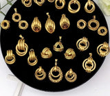 Lianfudai - Necklace Sets For Womens Wedding Jewellery Pendant Big Earrings Set Chunky Gold Plated Luxury Brands Fashion Ethiopian