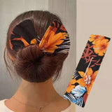 Lianfudai New Fashion Bun Hair Bands Women Summer Knotted Wire Headband Print Hairpin Braider Maker Easy To Use DIY Hair Accessories