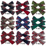 Lianfudai 2 PCS 4 inches Plaid Festive Accessories Tartan Bow Hair Clips Scottish Bow Barrettes for Kids Baby Girls