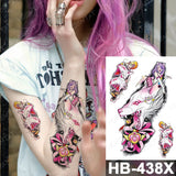 Lianfudai Waterproof Temporary Tattoo Stickers Fox Cat  Anime Kawaii Flash Tatoo Women Men Cute Pink Japanese Body Art Fake Sleeve Tattoos