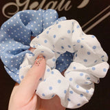 Lianfudai Korea Soft Women Hair Scrunchie Elastic Hair Bands Christmas Stretchy Hair Ties Ponytail Purple Solid Color Accessories