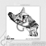 Lianfudai Tatoo Waterproof Cat Japanese Cute Pet Arm Semi Permanent Tattoo Cat Animal Funny Tattoo Sticker Temporary Tattoos for Men Women