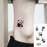 Lianfudai 1Pcs Small Panda Waterproof Temporary Tattoos Black Snake Cat Fox Tattoo Stickers Body Art Fake Taty Cute Tattoos For Men Women