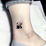 Lianfudai 1Pcs Small Panda Waterproof Temporary Tattoos Black Snake Cat Fox Tattoo Stickers Body Art Fake Taty Cute Tattoos For Men Women