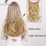 Lianfudai 24 Inch Invisible Wire No Clips In Hair Extension Secret Fish Line Hair Piece Straight Curly Hair Extension for Women