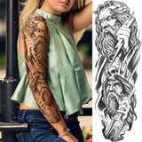 Lianfudai Sexy Full Arm Temporary Tattoos Sticker For Women Men Adult Gun Nun Vines Realistic Fake Tattoo Sleeves Large Tatoos Paste