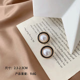 Lianfudai Korean Design Elegant Simulated Pearl Big Round Clip on Earrings Non Pierced Baroque Pearl Ear Clips for Women Jewelry Wholesale