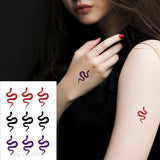 Lianfudai Waterproof Temporary Tattoo Sticker Totem Small Lovely Snake Animal Fake Tatto Flash Tatoo  Hand Leg Arm Back for Men Women