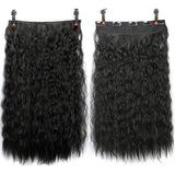 Lianfudai Synthetic Curly Hair 24 Inches 5 Clip-on Hair Extension Wig Wavy Hairstyle Natural Curly Hair Straight Hair Women