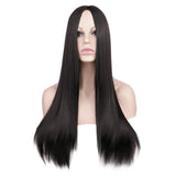 Lianfudai Women Synthetic 70 Cm Long Straight Cosplay Wig Party Sliver White 100% High Temperature Fiber Hair Wigs