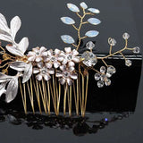 Lianfudai Bridal Hair Accessories Crystal Peals Hair Combs Wedding Hair Clips Accessories Jewelry Handmade Women Hair Ornaments Headpieces