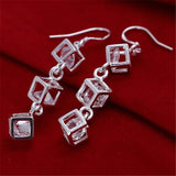 Lianfudai - silver color fashion cute white crystal stone wedding cute nice lady earrings hot selling fashion jewelry