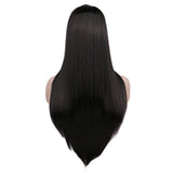 Lianfudai Women Synthetic 70 Cm Long Straight Cosplay Wig Party Sliver White 100% High Temperature Fiber Hair Wigs